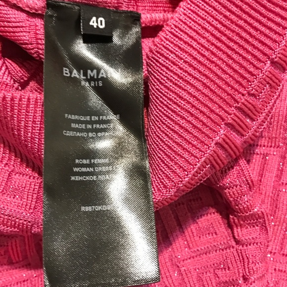 Balmain Fuchsia Cardigan dress with Gold Accents - Picture 7 of 8